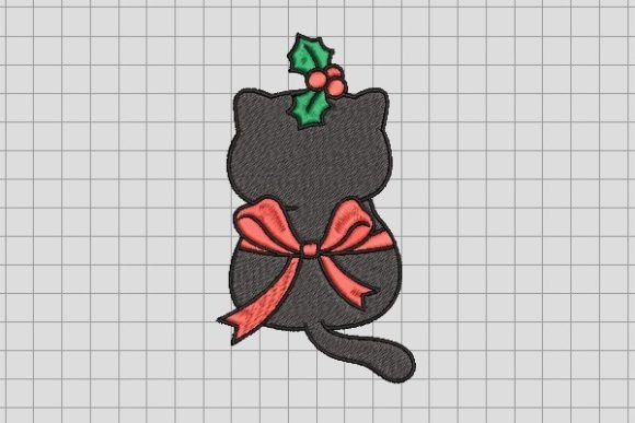 Christmas Black Cat with Bow Review