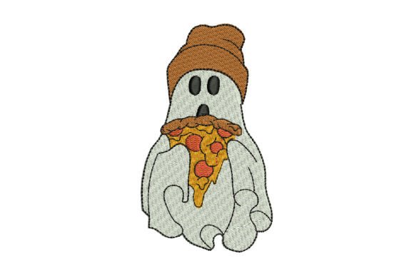 Ghost with Pizza Slice Embroidery Review